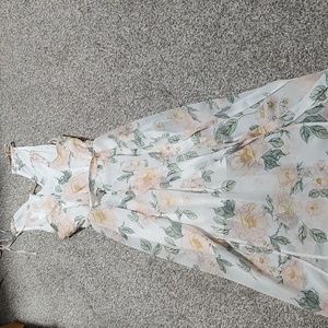 Cotton On White Spaghetti Strap Semi Sheer Floral Maxi